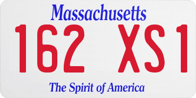MA license plate 162XS1