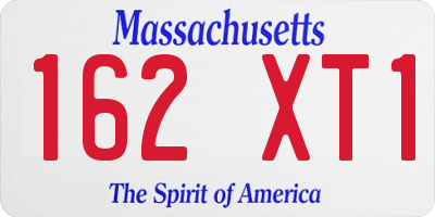 MA license plate 162XT1