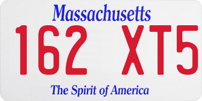MA license plate 162XT5