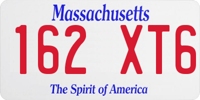 MA license plate 162XT6