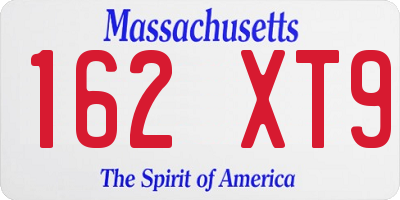 MA license plate 162XT9