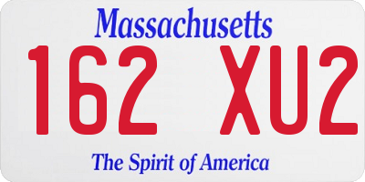 MA license plate 162XU2