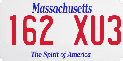 MA license plate 162XU3