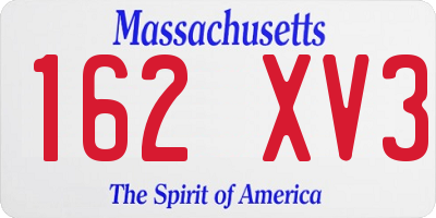 MA license plate 162XV3
