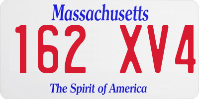 MA license plate 162XV4