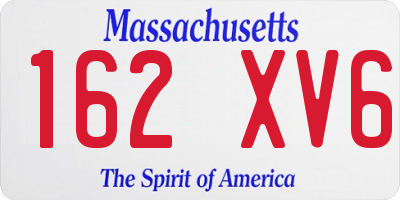 MA license plate 162XV6