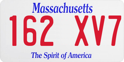 MA license plate 162XV7