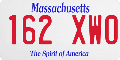 MA license plate 162XW0