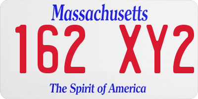MA license plate 162XY2