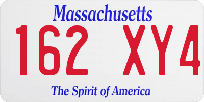 MA license plate 162XY4