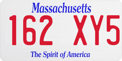 MA license plate 162XY5