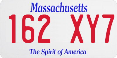 MA license plate 162XY7