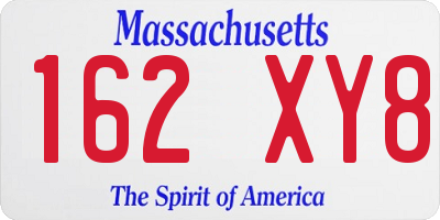 MA license plate 162XY8