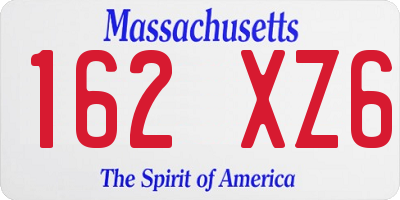MA license plate 162XZ6