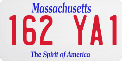 MA license plate 162YA1