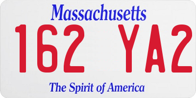 MA license plate 162YA2