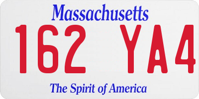 MA license plate 162YA4
