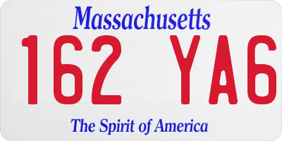 MA license plate 162YA6