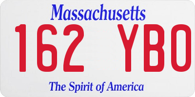 MA license plate 162YB0
