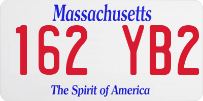 MA license plate 162YB2