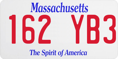MA license plate 162YB3