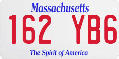 MA license plate 162YB6