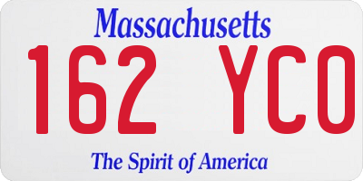MA license plate 162YC0