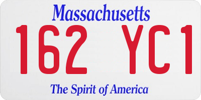 MA license plate 162YC1