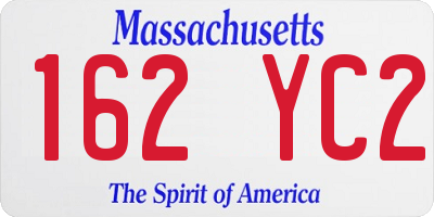 MA license plate 162YC2