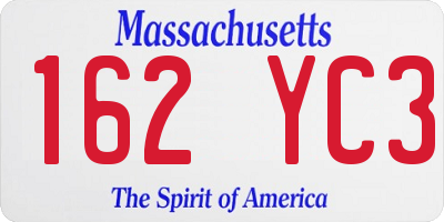 MA license plate 162YC3