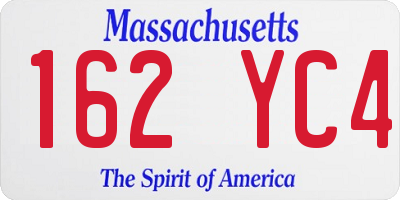 MA license plate 162YC4
