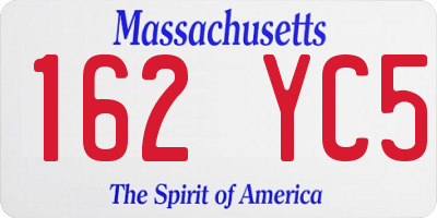 MA license plate 162YC5