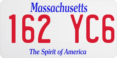 MA license plate 162YC6