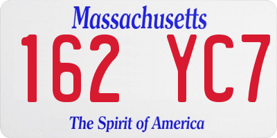 MA license plate 162YC7