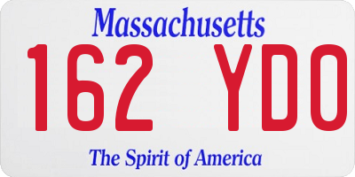 MA license plate 162YD0