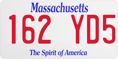 MA license plate 162YD5