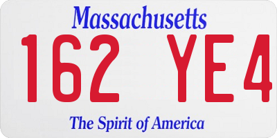 MA license plate 162YE4