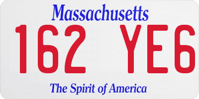 MA license plate 162YE6