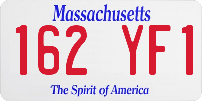 MA license plate 162YF1