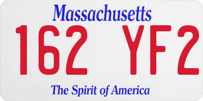 MA license plate 162YF2