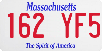 MA license plate 162YF5