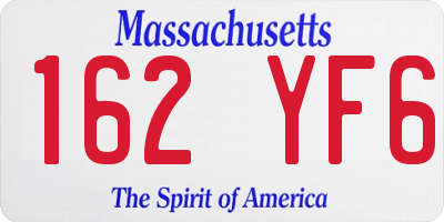 MA license plate 162YF6