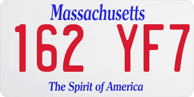 MA license plate 162YF7