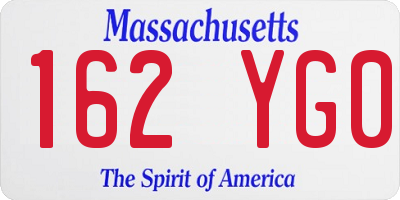 MA license plate 162YG0