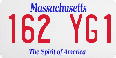 MA license plate 162YG1