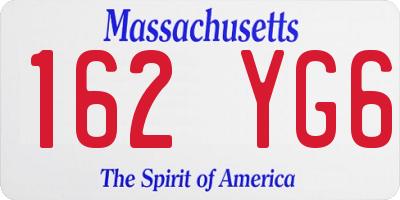 MA license plate 162YG6
