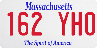 MA license plate 162YH0