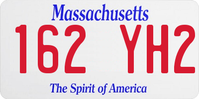 MA license plate 162YH2
