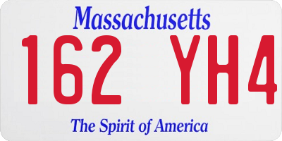 MA license plate 162YH4