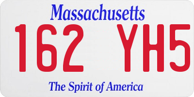 MA license plate 162YH5